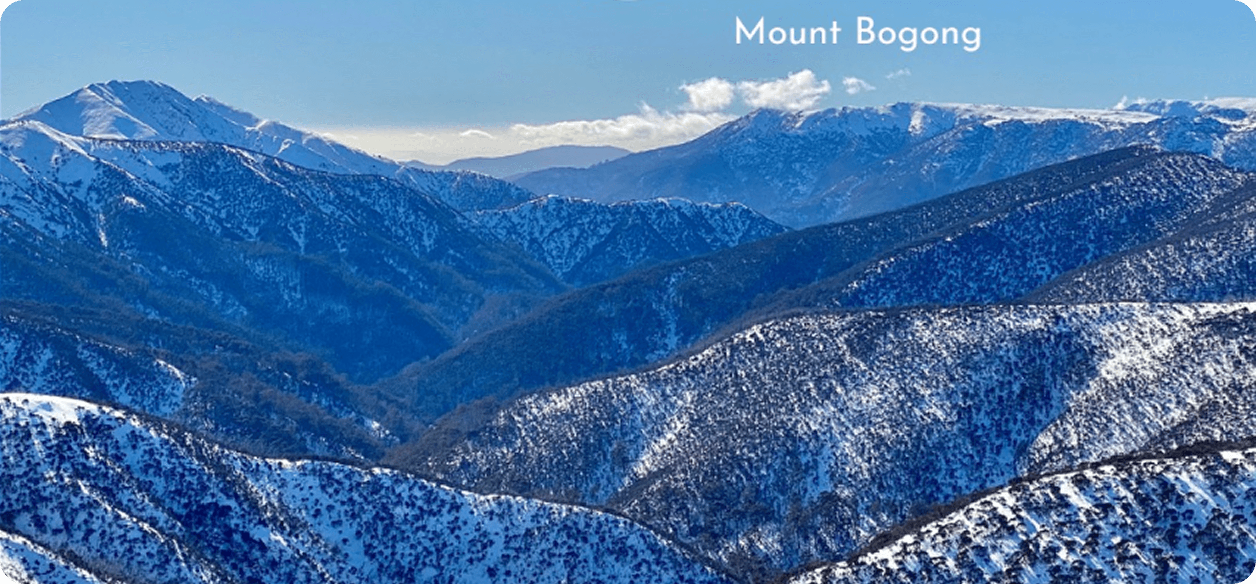 Snow covered Mount Bogong alpine range
